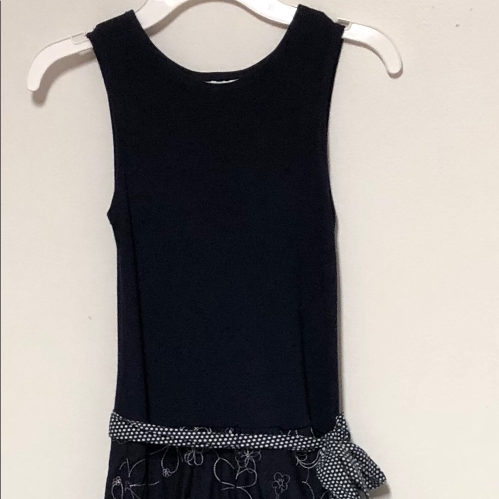 Rare Editions Navy Sleeveless Ruffle Dress Sz 6x